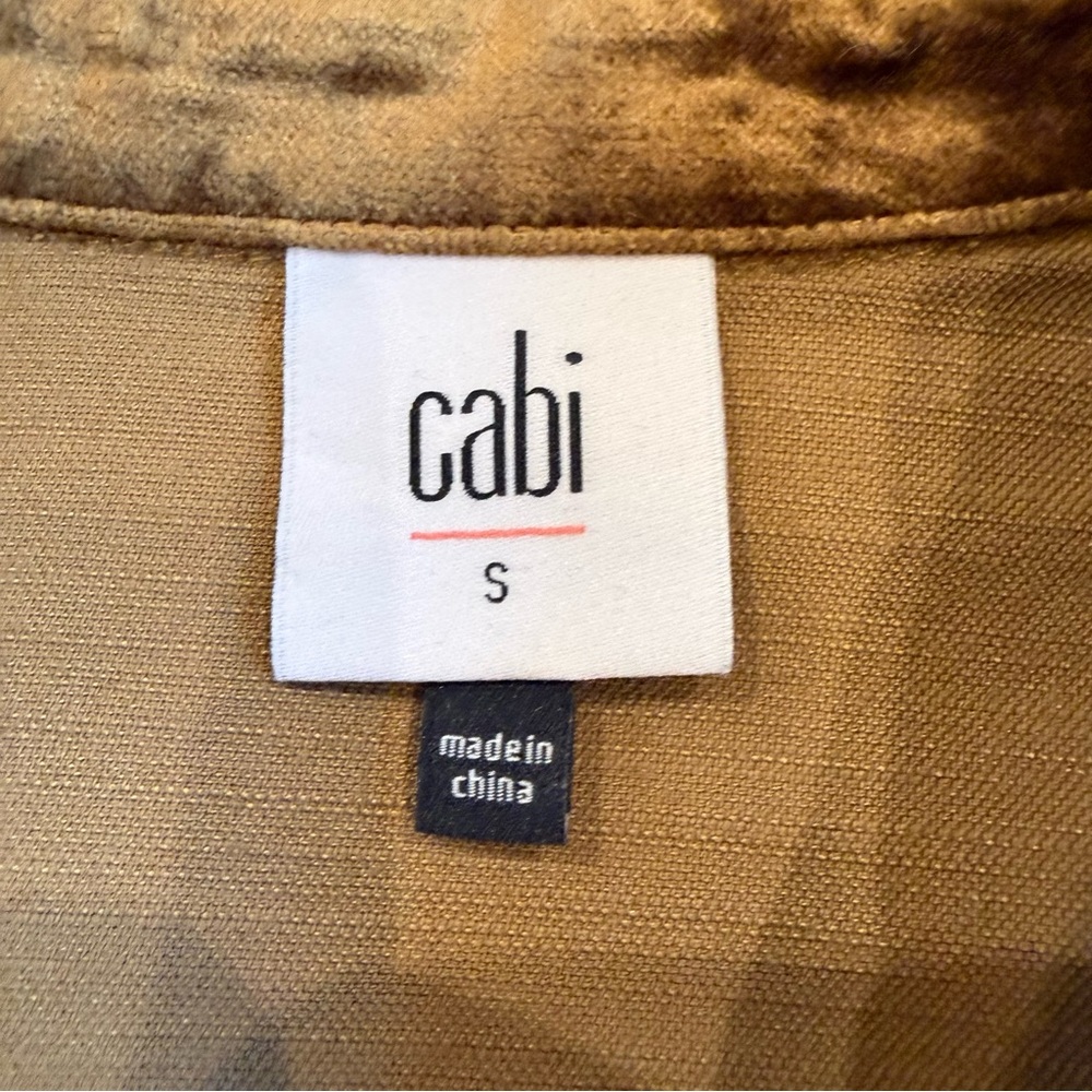 CAbi Olive Velvet Utility Jacket/blazer olive green/gold size small - Picture 4 of 16